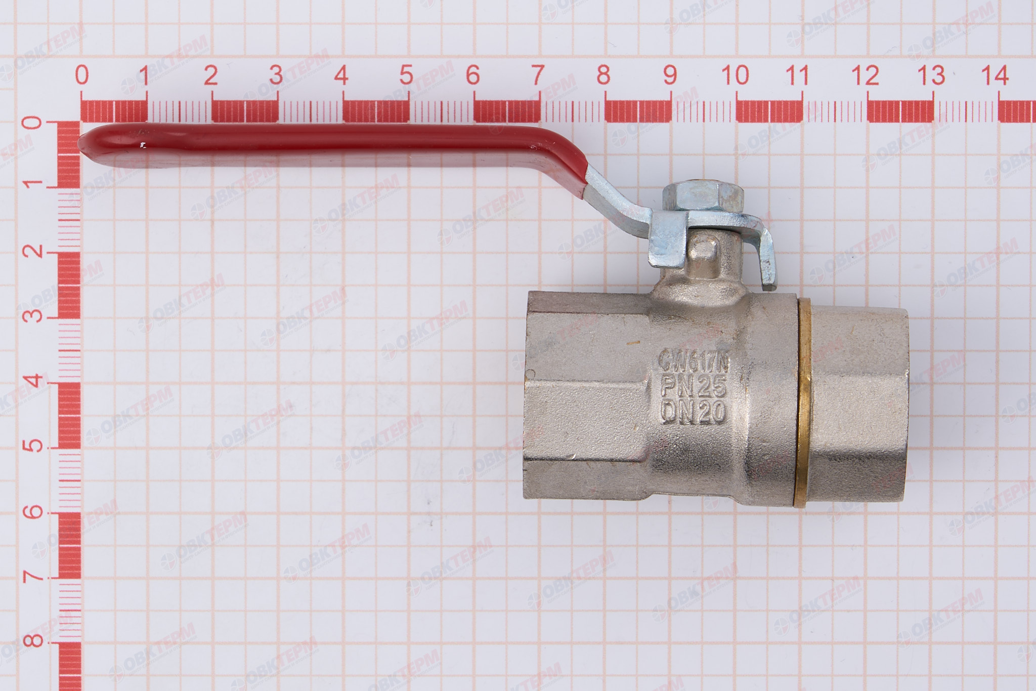Кран  шаровый  RTP PN 25   3/4" ВВ ручка   (60/10) - миниатюра №7
