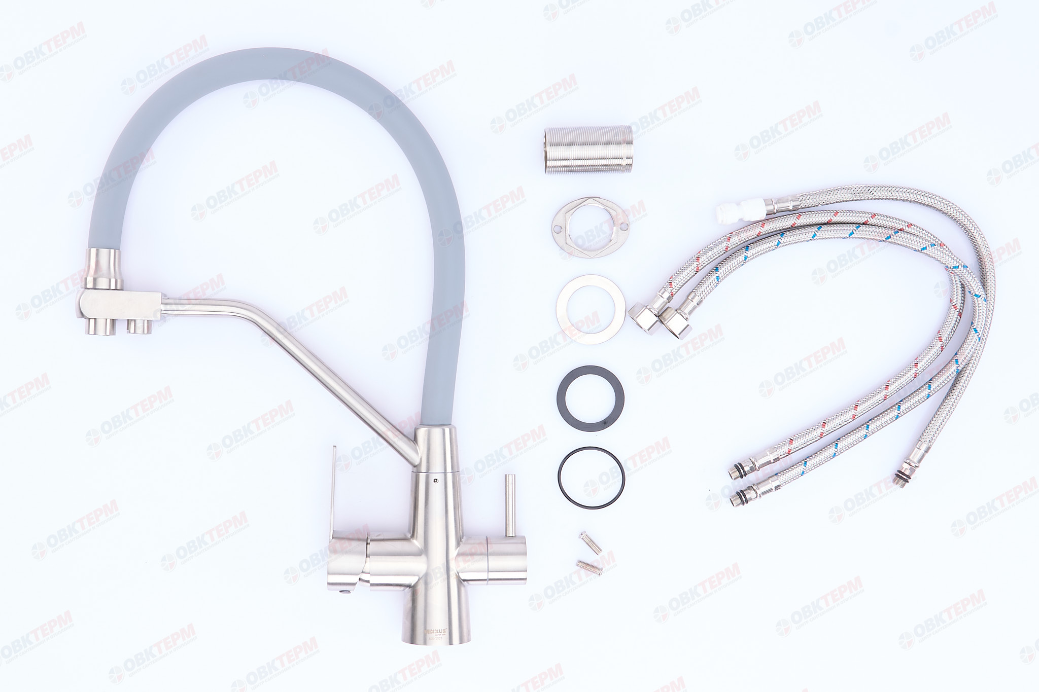 Смеситель д/кухни под ФИЛЬТР MIXXUS FUL-021 REFL.GREY нерж/сталь(10 шт/ящ) - Изображение №3