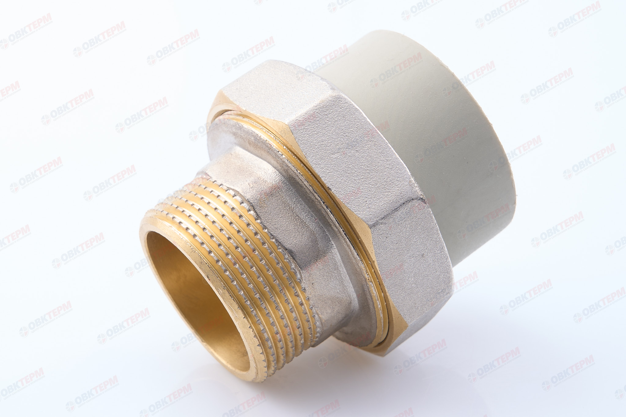 Разборное соединение   40 * 1 1/4" н      (PP-R СЕРЫЙ  РОССИЯ)   KOER 35шт - Изображение №1