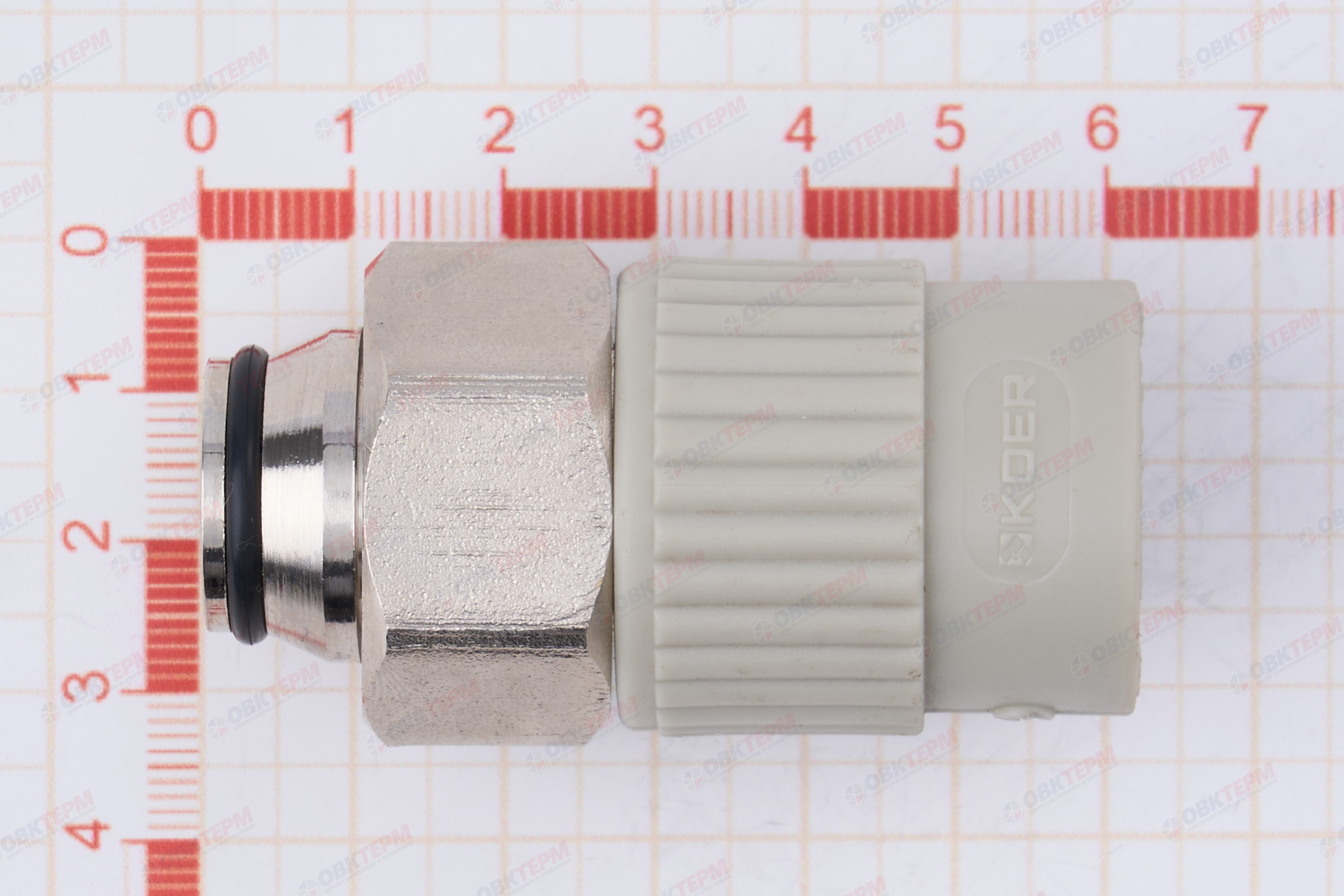 Муфта с евроконусом и нак гайкой 20х3/4"   (PP-R СЕРЫЙ  РОССИЯ)   (210/ящ) - миниатюра №6