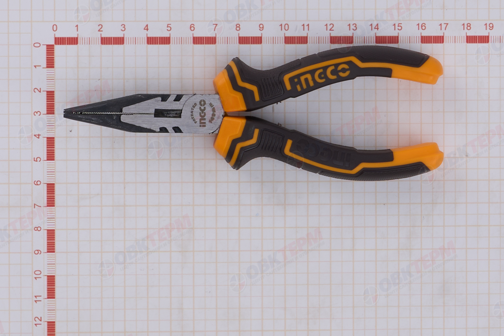 Длинногубцы 160 мм с двухкомпонентной ручкой INGCO - миниатюра №6