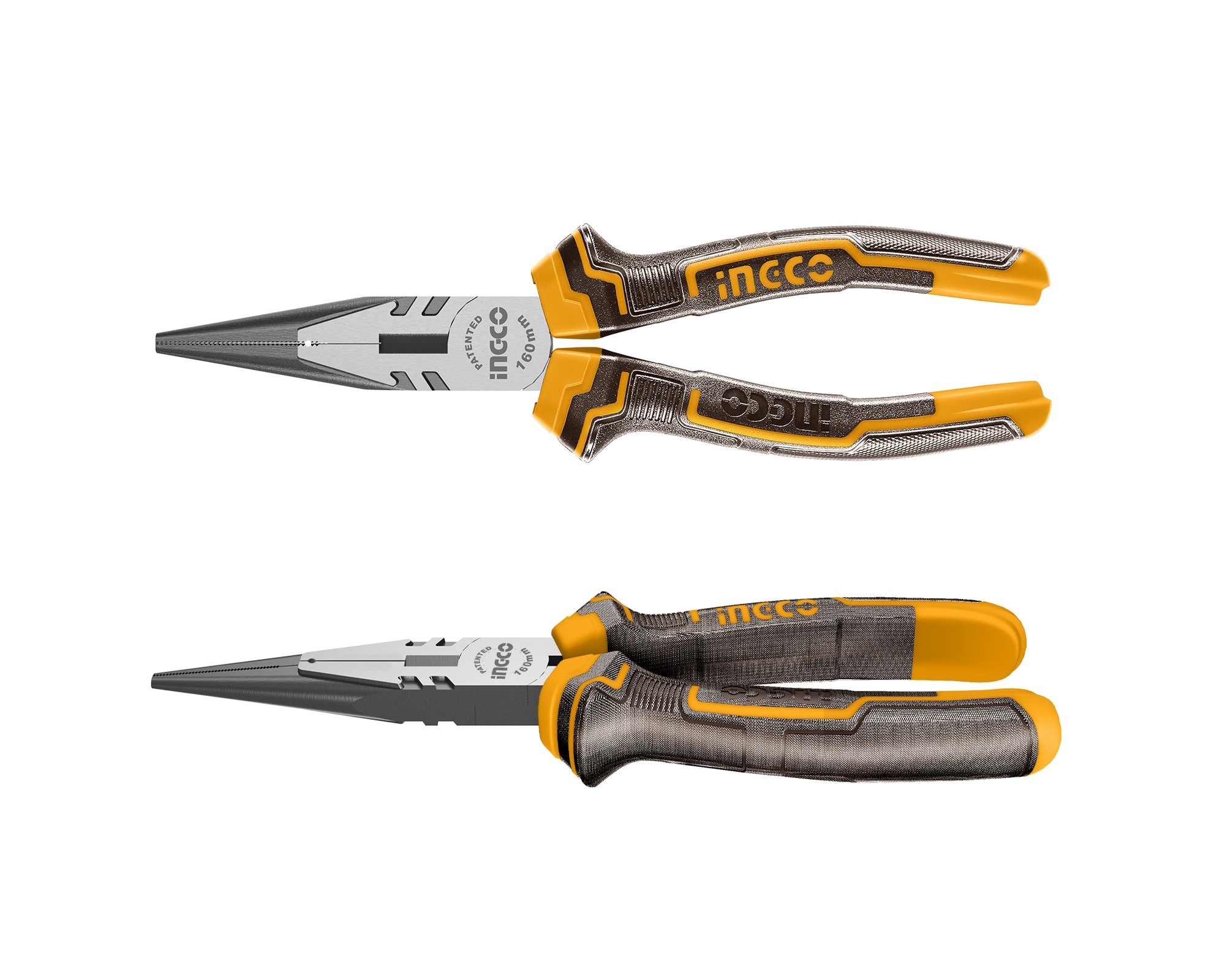 Длинногубцы 160 мм с двухкомпонентной ручкой INGCO - Изображение №1