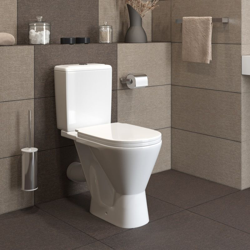 Унитаз-компакт GESSO АТЛАС Home de luxе (косой выпуск, 2 режим, сиденьем ПП и болтами крепления) - миниатюра №4