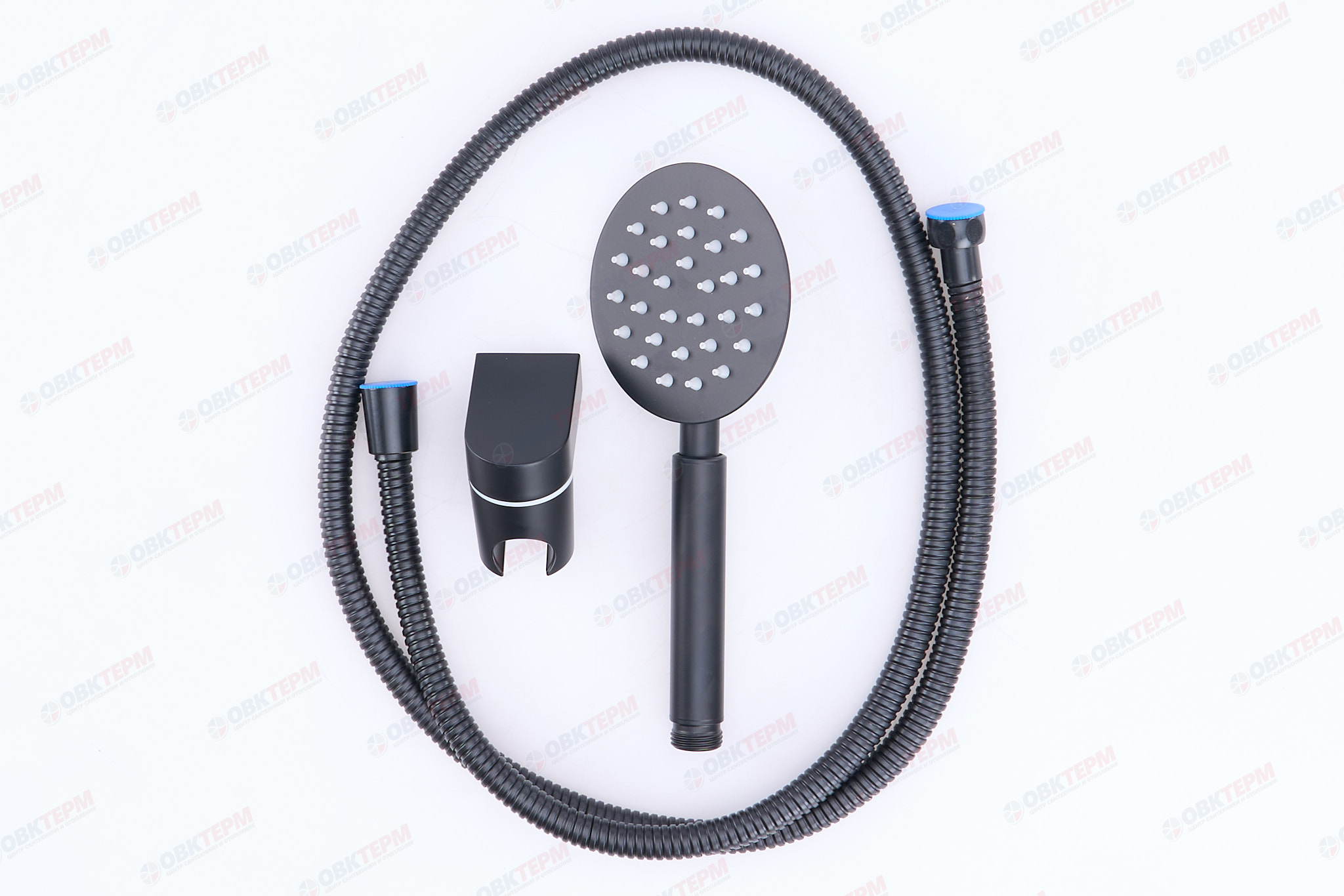 Душевой набор MIXXUS SHOWER SET-01 BLACK (шланг, лейка, кронштейн) из нерж.стали  (60 шт/ящ) - Изображение №1