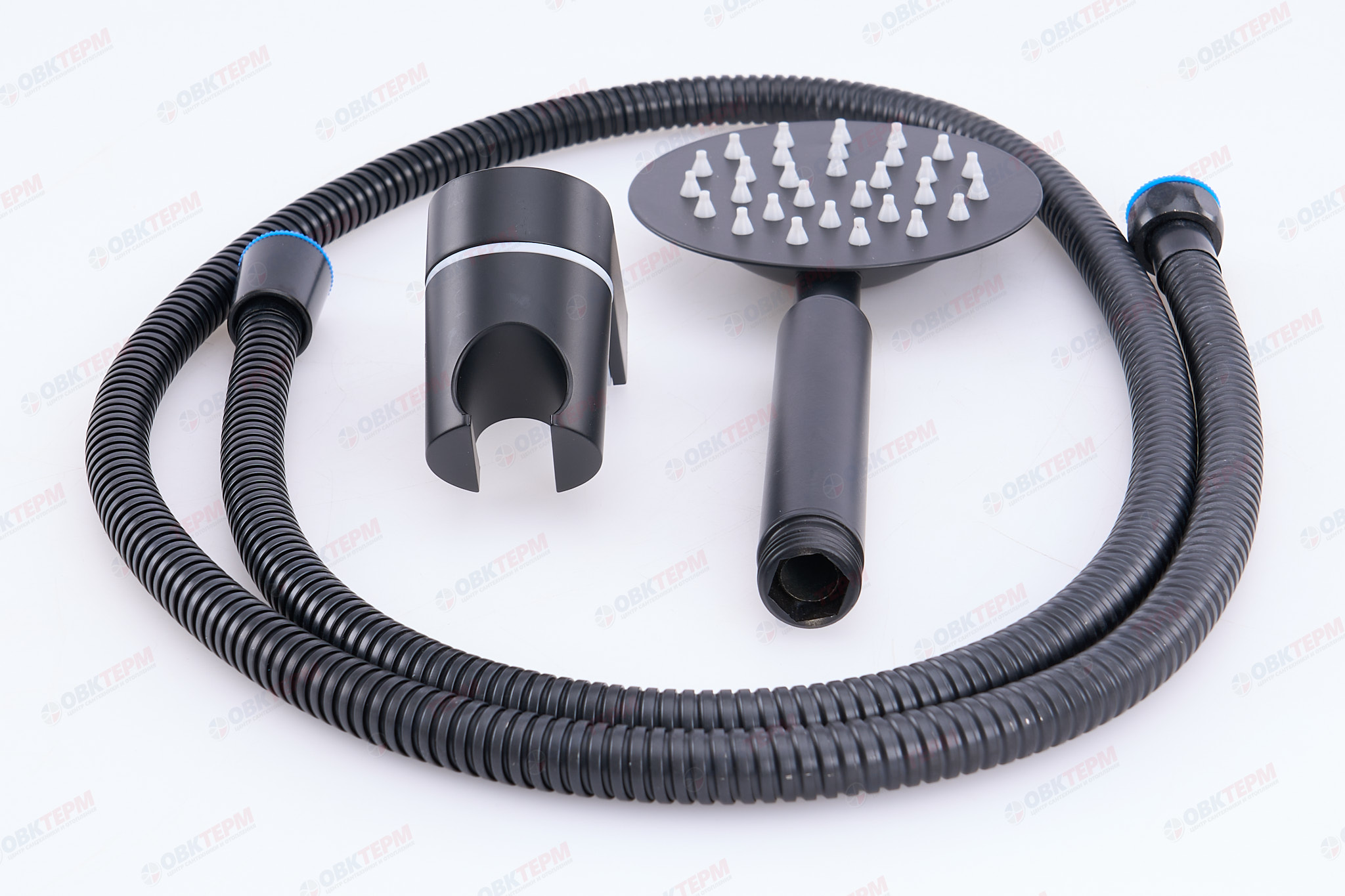 Душевой набор MIXXUS SHOWER SET-01 BLACK (шланг, лейка, кронштейн) из нерж.стали  (60 шт/ящ) - Изображение №3
