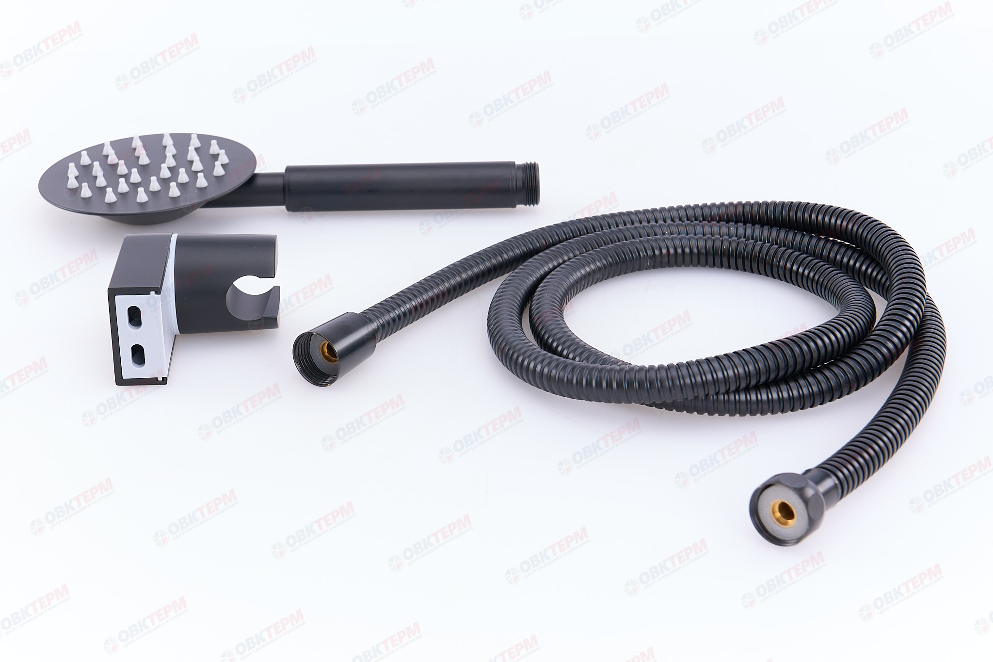 Душевой набор MIXXUS SHOWER SET-01 BLACK (шланг, лейка, кронштейн) из нерж.стали  (60 шт/ящ) - Изображение №4