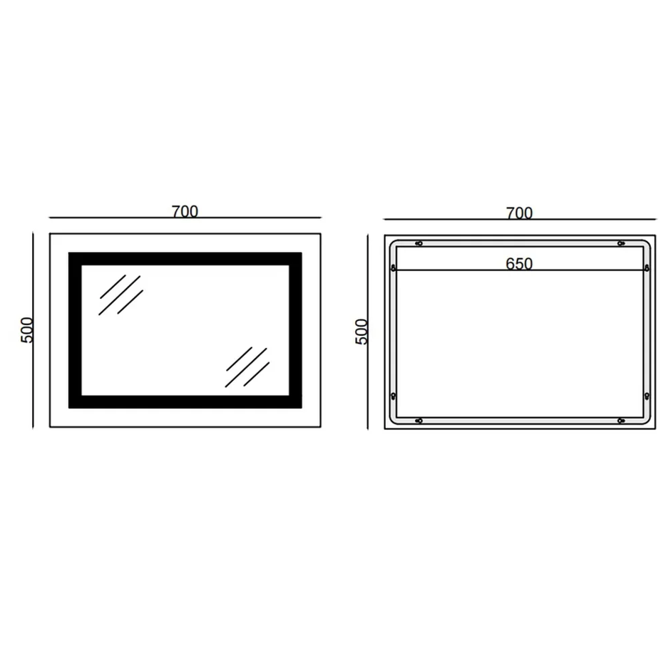 MIXXUS STYLE MR13-70x50-REVERSE Зеркало с LED Touch, Anti-fog, димером, регулятором яркости - миниатюра №2