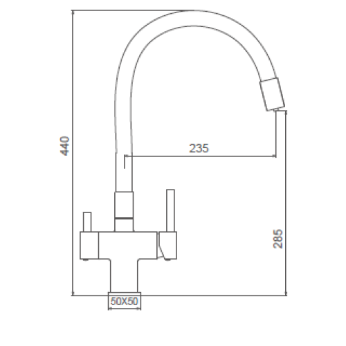 Смеситель д/кухни под ФИЛЬТР GAPPO G4395-36 черный гибкий излив (Ø35, на шпильке) - миниатюра №2