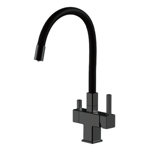 Смеситель д/кухни под ФИЛЬТР GAPPO G4395-36 черный гибкий излив (Ø35, на шпильке) - изображение №1