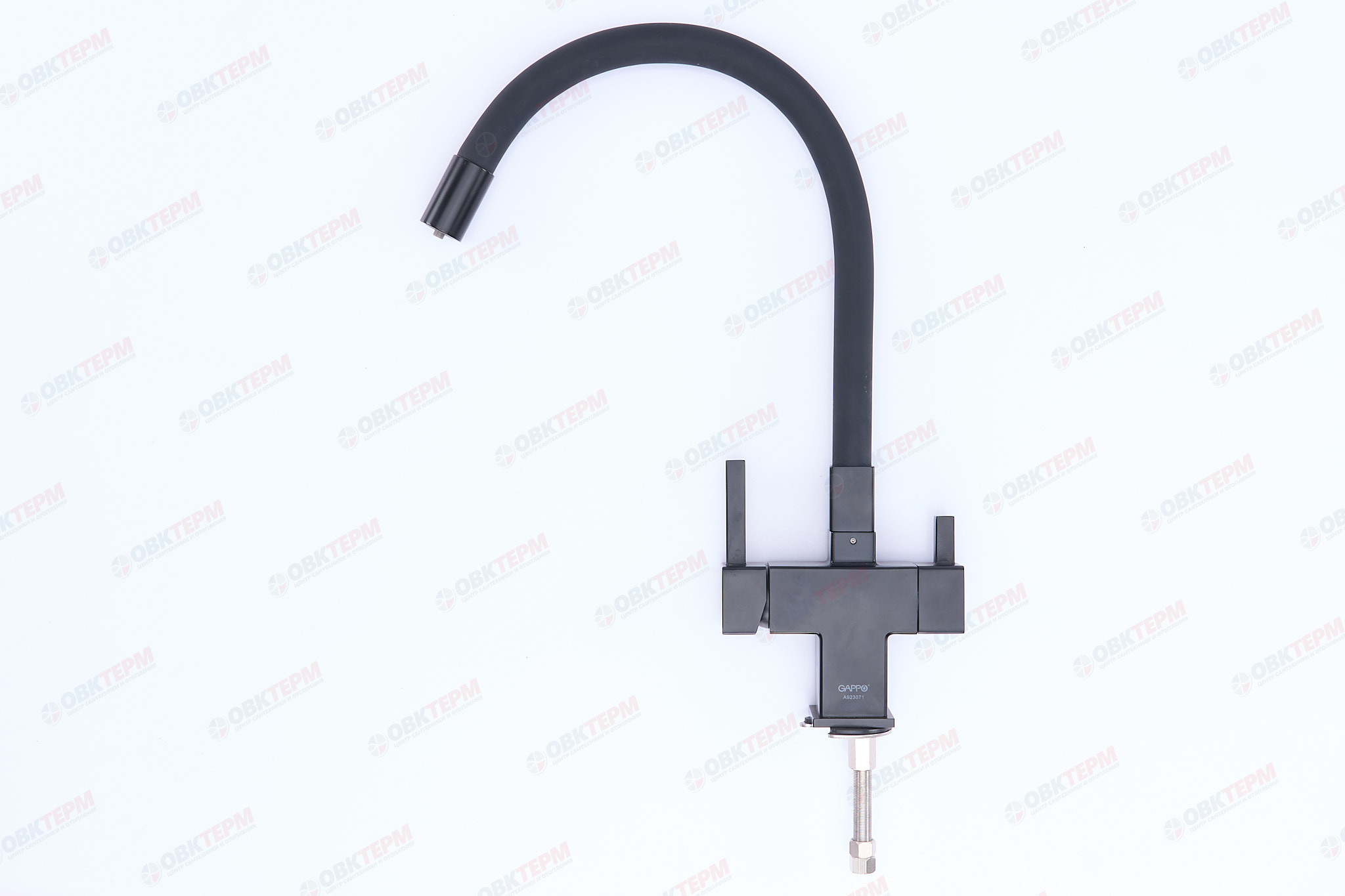Смеситель д/кухни под ФИЛЬТР GAPPO G4395-36 черный гибкий излив (Ø35, на шпильке) - миниатюра №3