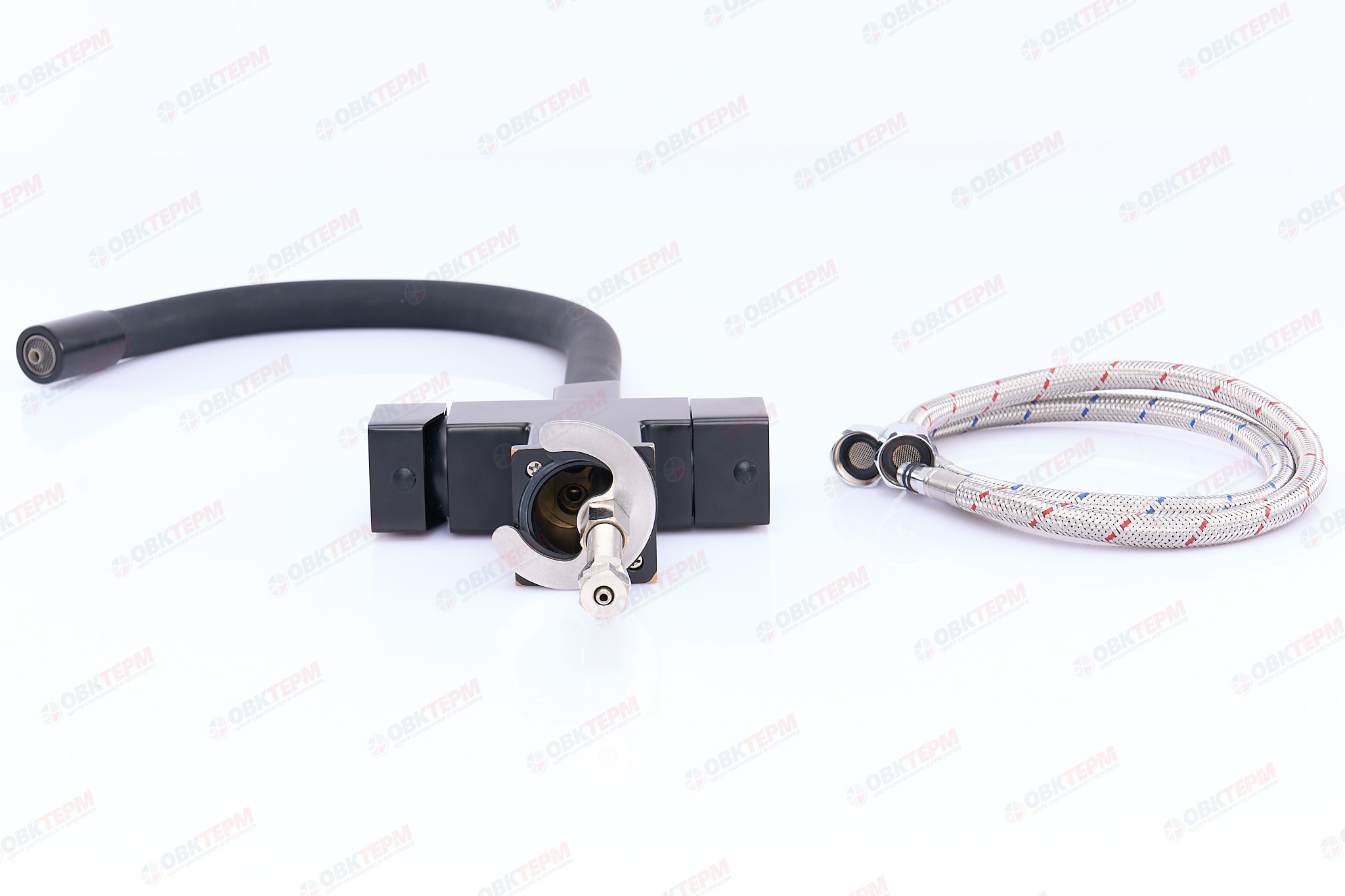 Смеситель д/кухни под ФИЛЬТР GAPPO G4395-36 черный гибкий излив (Ø35, на шпильке) - миниатюра №5