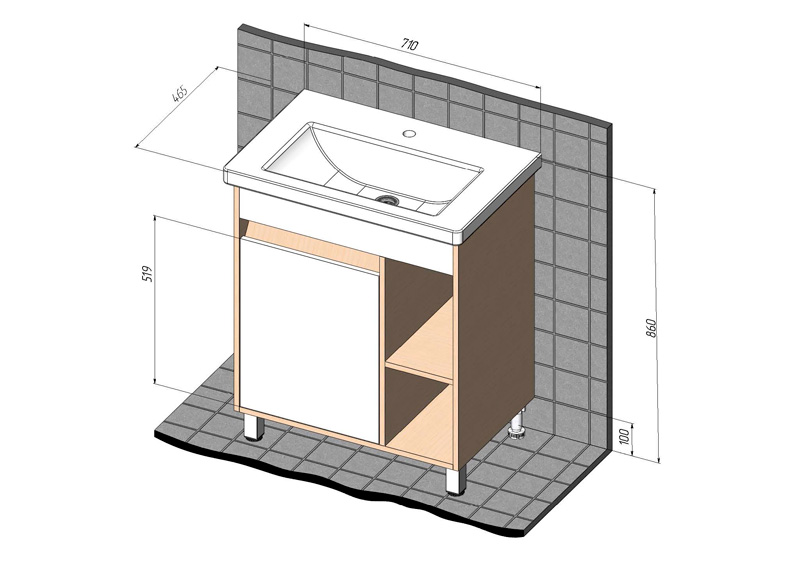 Модерн Тумба Briz из ДСП т3-70 (ум. Фостер) - миниатюра №6