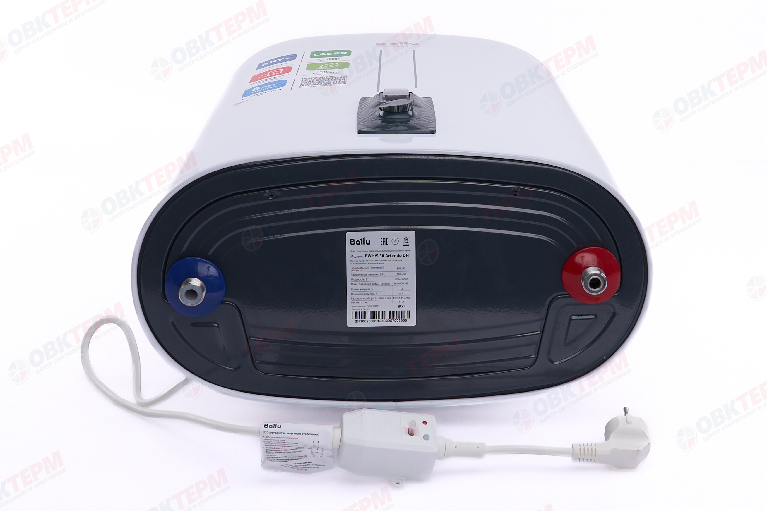 Водонагреватель Ballu BWH/S   30 Artendo DH (2 кВт, сухие тэны, унив. монтаж, ш435*в635*г260) - миниатюра №11