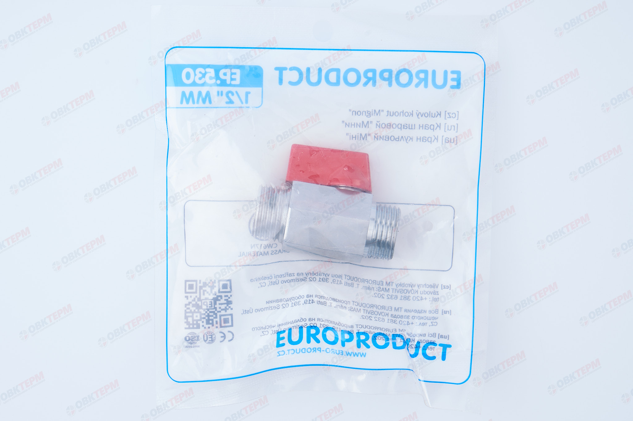 Кран шаровый   мини  EUROPRODUCT      1/2"   НН (200шт) - миниатюра №7