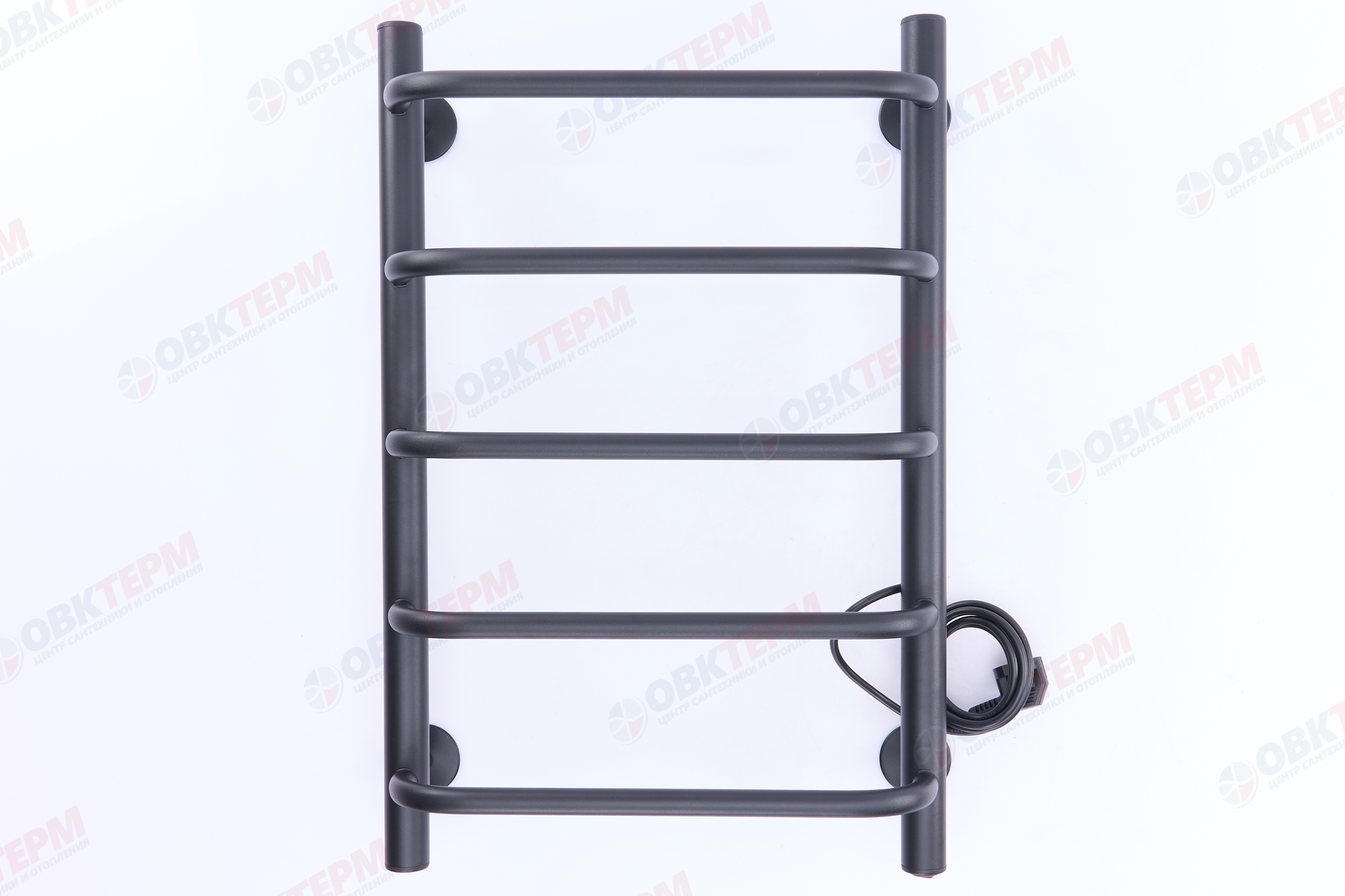 Полотенцесушитель электрический АДВ ЛНК - Э1" 40*60 (скоба, кабель справа, 5 перекладин) Черный муар - миниатюра №2