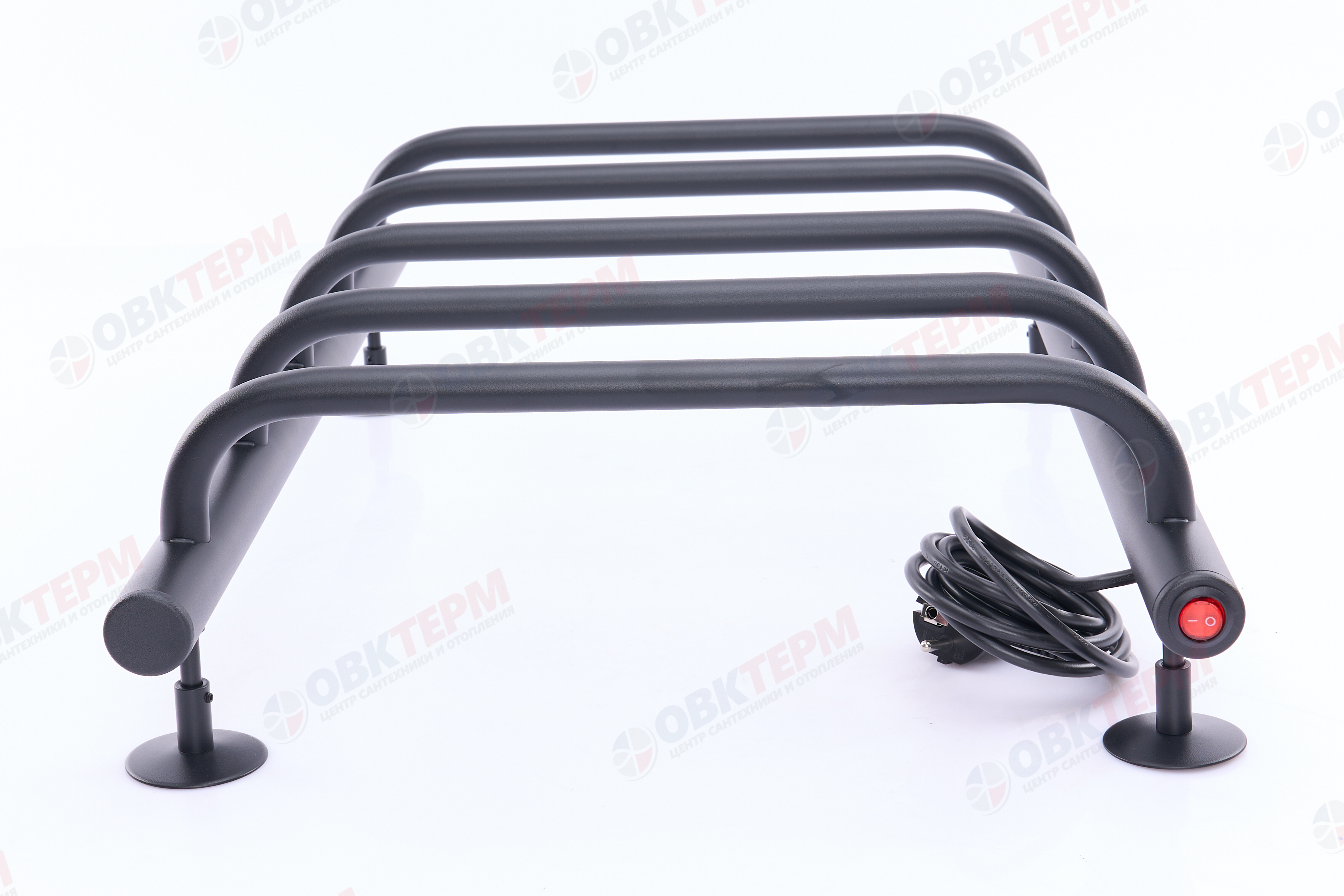 Полотенцесушитель электрический АДВ ЛНК - Э1" 40*60 (скоба, кабель справа, 5 перекладин) Черный муар - миниатюра №4