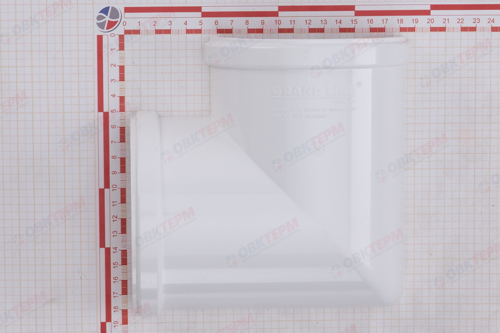 Угол желоба 90 град.Классика 120 ПВХ Grand Line белый (RAL 9003) (уп. 24шт) - миниатюра №6