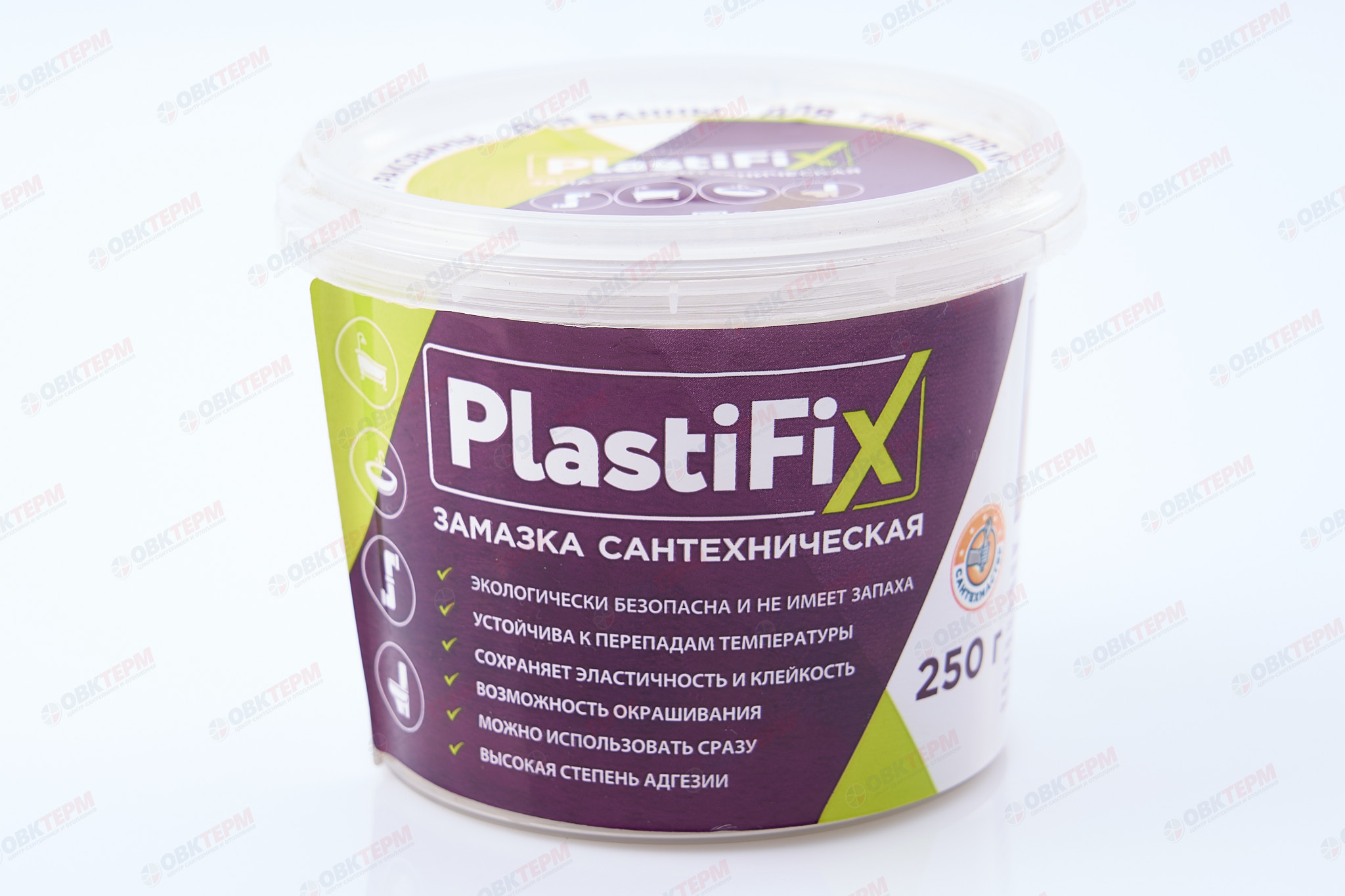Замазка сантехническая PlastiFix, банка 250 гр. - Изображение №1