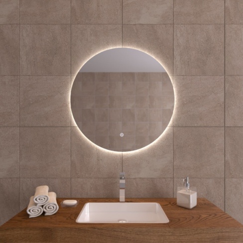 Зеркало  800 круглое Bingo с LED подсветкой и сенсорным выкл.Кайман Glassiko - Изображение №1