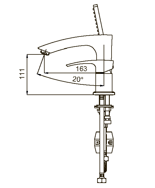Смеситель на борт ванны KOER KB-43007-01 /3 отверстия  (Цвет хром) (8шт/ящ) - Изображение №2