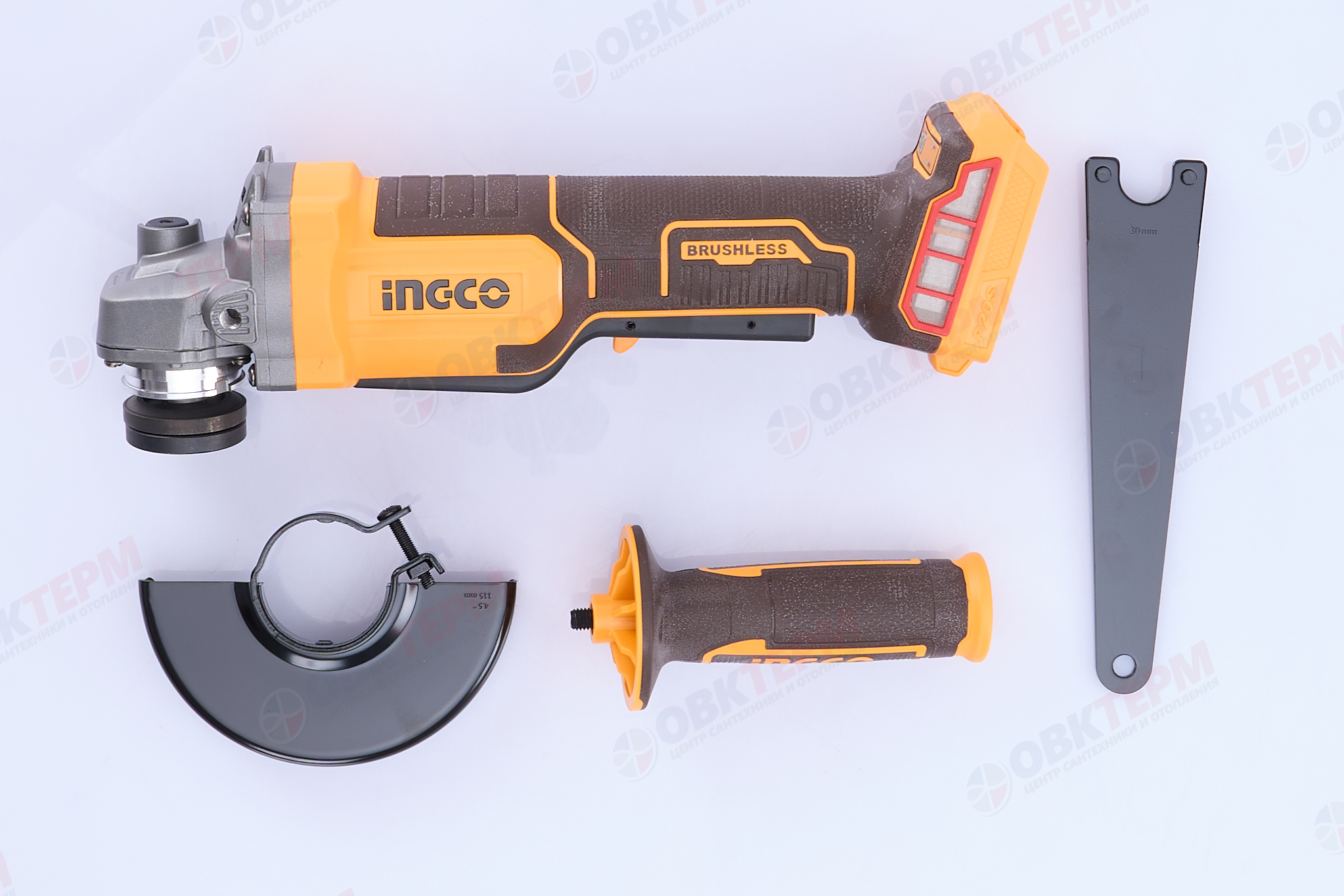 Углошлифовальная машина аккум.Б/Щ 20V MAX INGCO INDUSTRIAL (115/125мм, без АКБ и ЗУ) - миниатюра №13