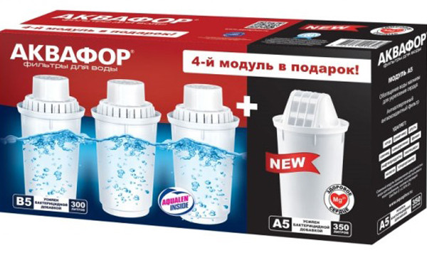 Аквафор     Комплект модулей сменных фильтрующих В5+А5  (3шт+1шт) - Изображение №2