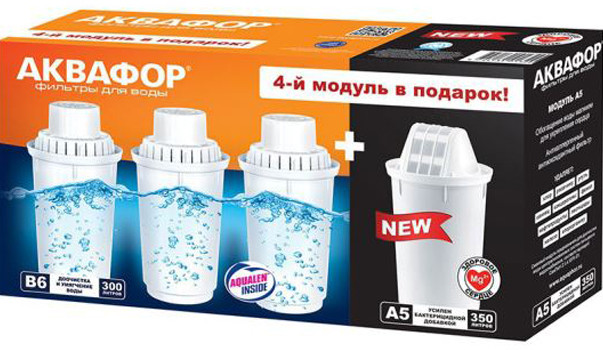 Аквафор     Комплект модулей сменных фильтрующих В6+А5  (3шт+1шт) - Изображение №2