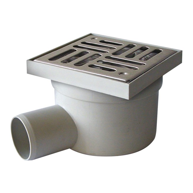 Трап    50  бок 10*10 бел. пласт, + НЕРЖ с клапаном (Турция) - изображение №1