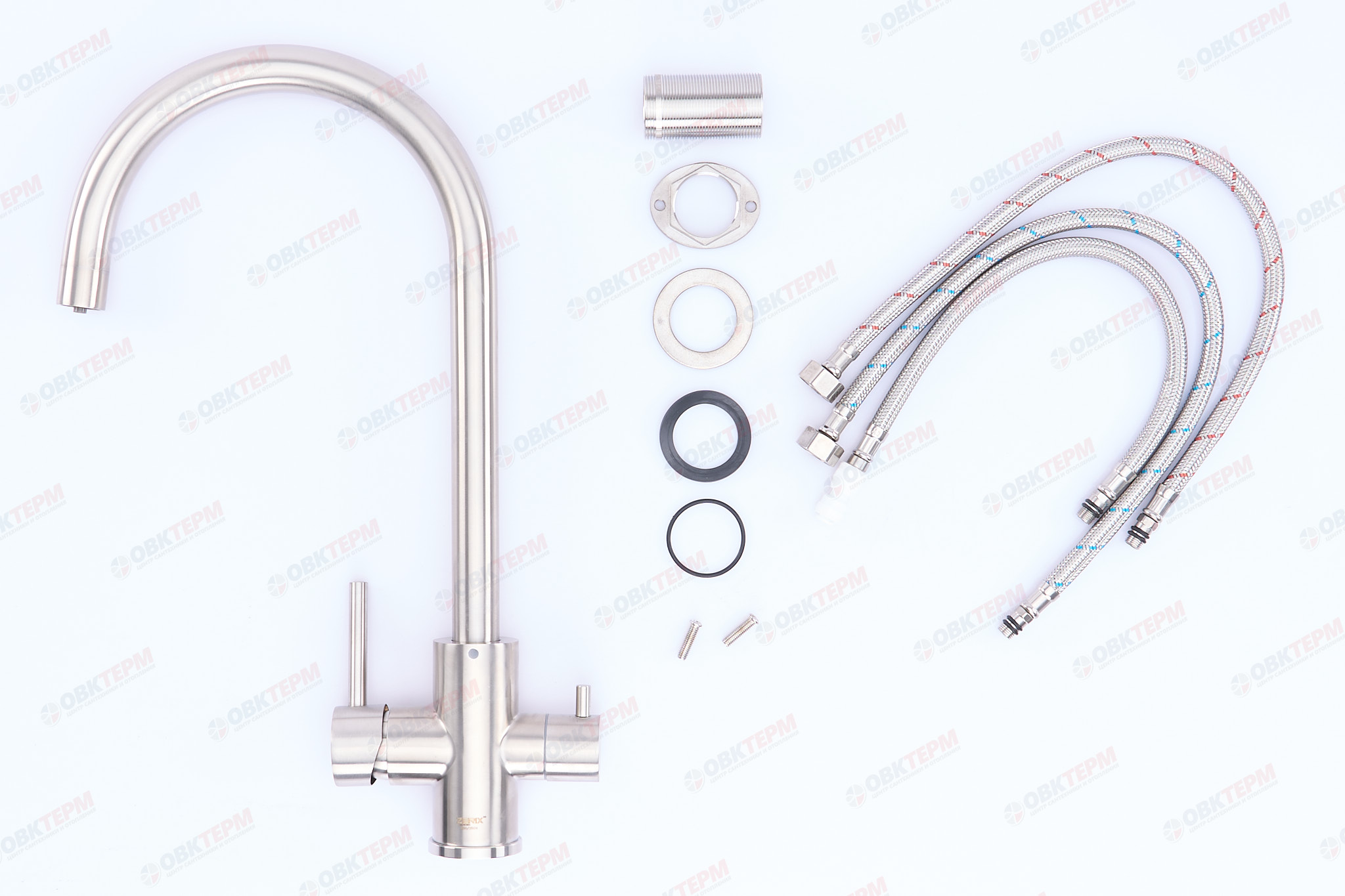 Смеситель д/кухни под ФИЛЬТР ZERIX SUS-021 нерж/сталь - Изображение №5