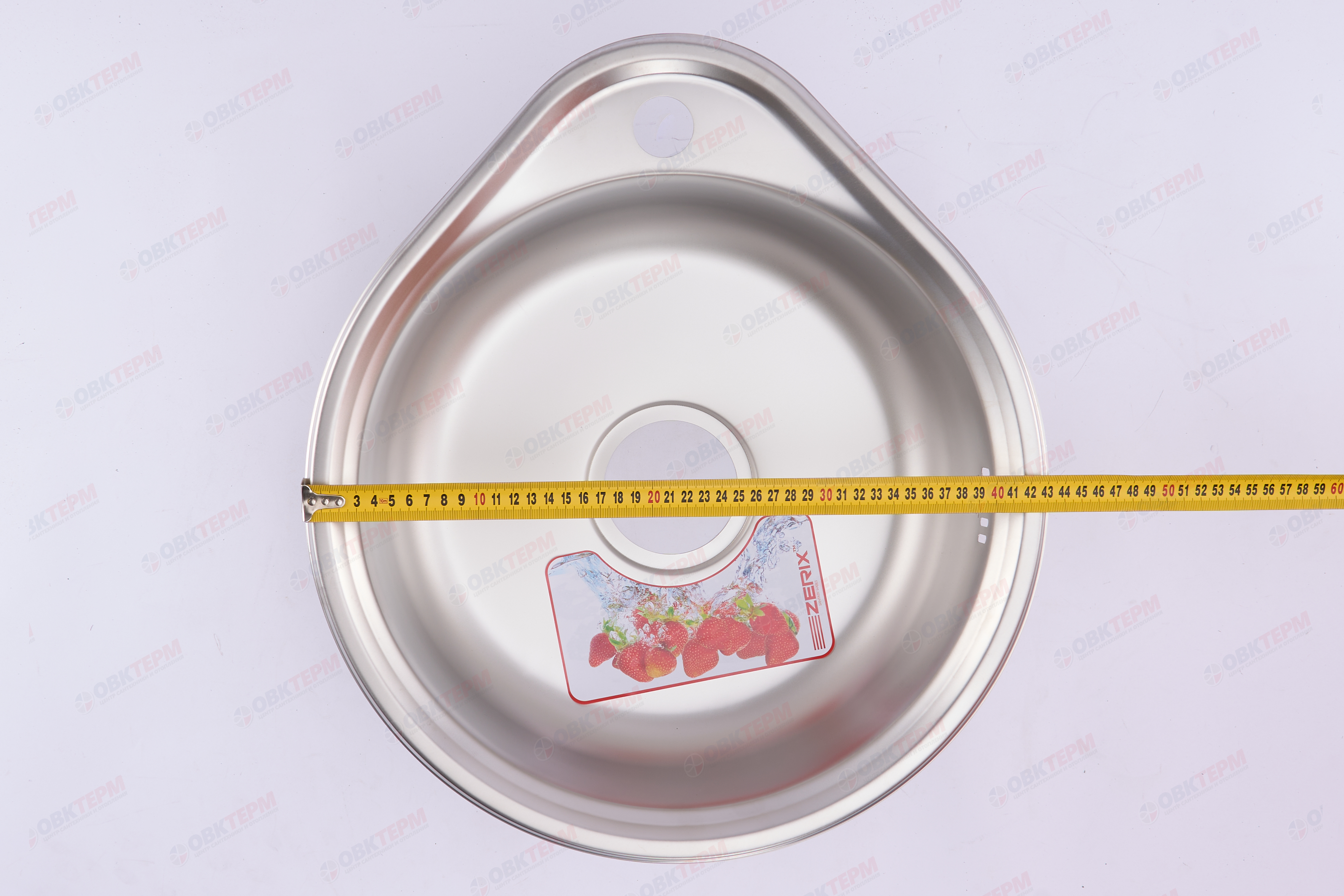 ZERIX мойка Z4843-06-160E (SATIN) ВРЕЗНАЯ /сифон (10шт/ящ) - миниатюра №8