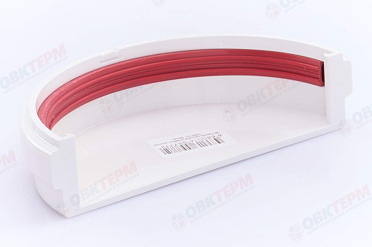 Заглушка желоба Классика 120 ПВХ Grand Line белая (RAL 9003) (уп. 72шт) - Изображение №2