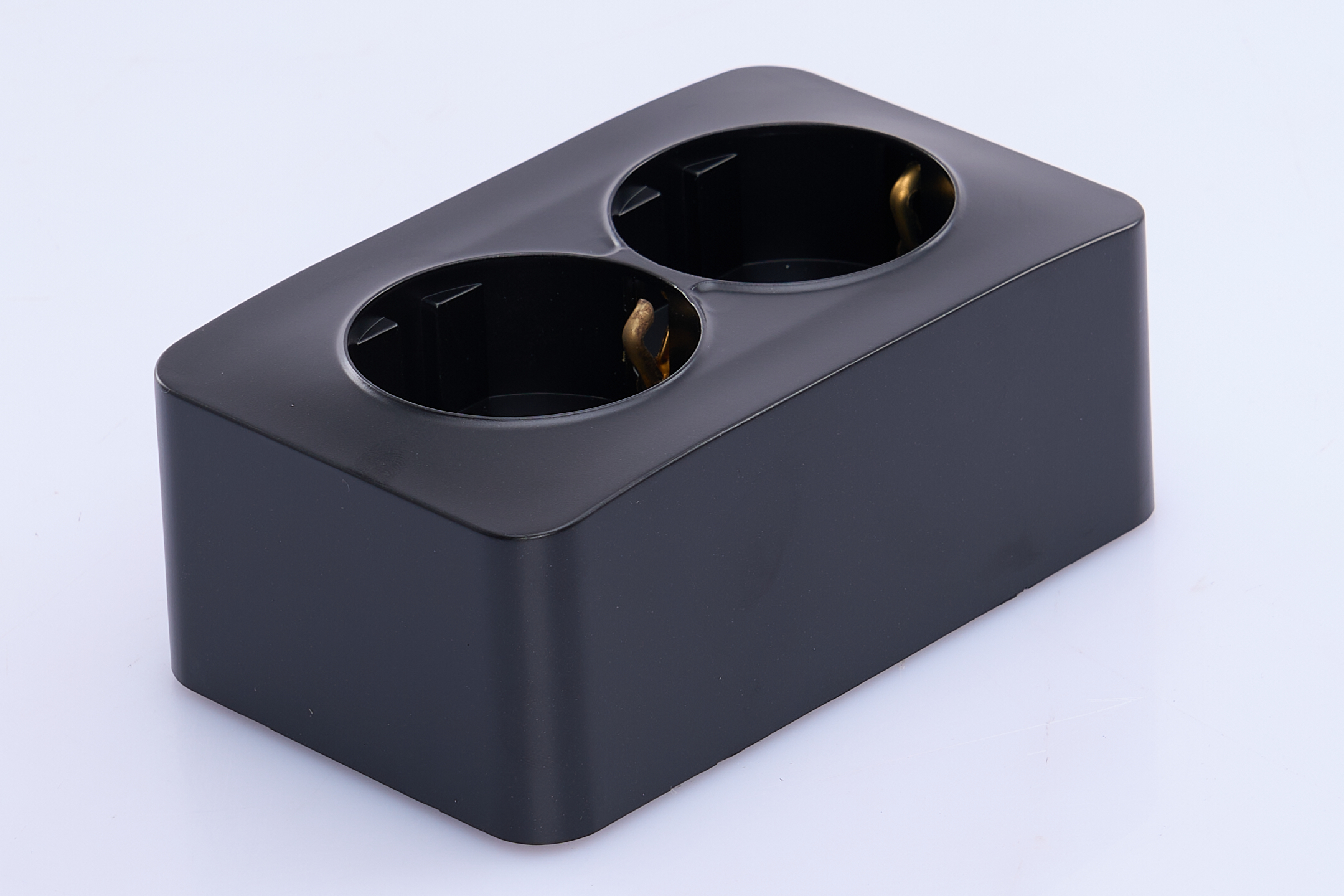 Розетка 2-местная с/з открытой установки, 250В, 16А, IP20, серия София,черный матовый MST16-12-05 - Изображение №2