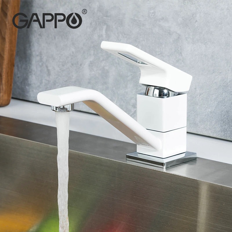 Смеситель д/кухни GAPPO G4517-8 латунь /белый (Ø35, аэратор М24, на гайке) - миниатюра №3