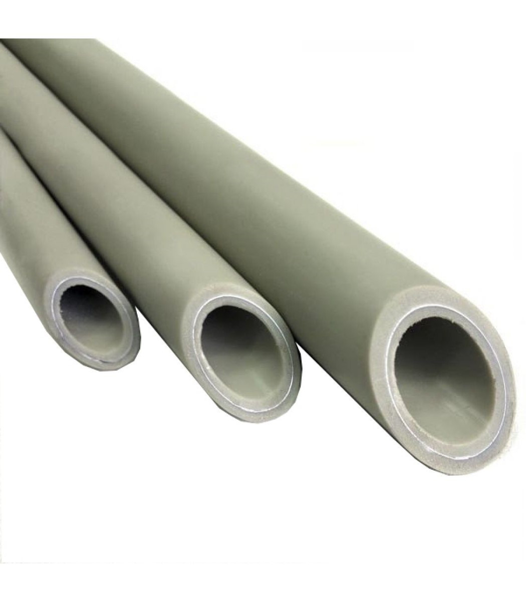 Труба с металлом   20 * 3.1   PP-R СЕРЫЙ  (РОССИЯ)  (KOER)  (120 м) - Изображение №1