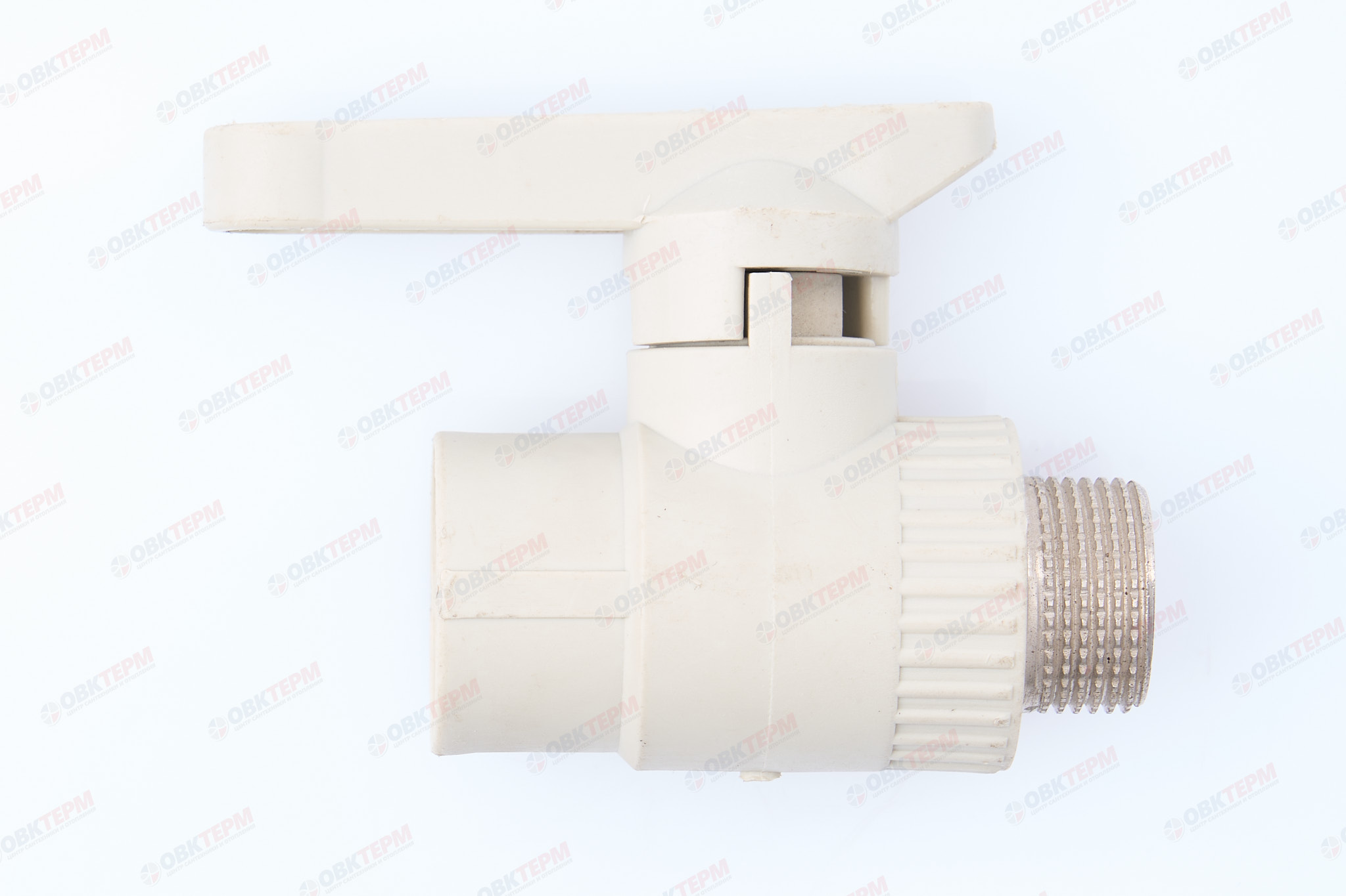 Кран пластиковый шаровый 25*3/4н         PP-R СЕРЫЙ  (РОССИЯ) - Изображение №3