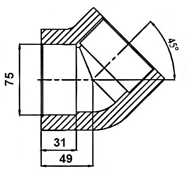 Угол  45*  75       HK / EKOPLASTIK (Германия) - Изображение №2