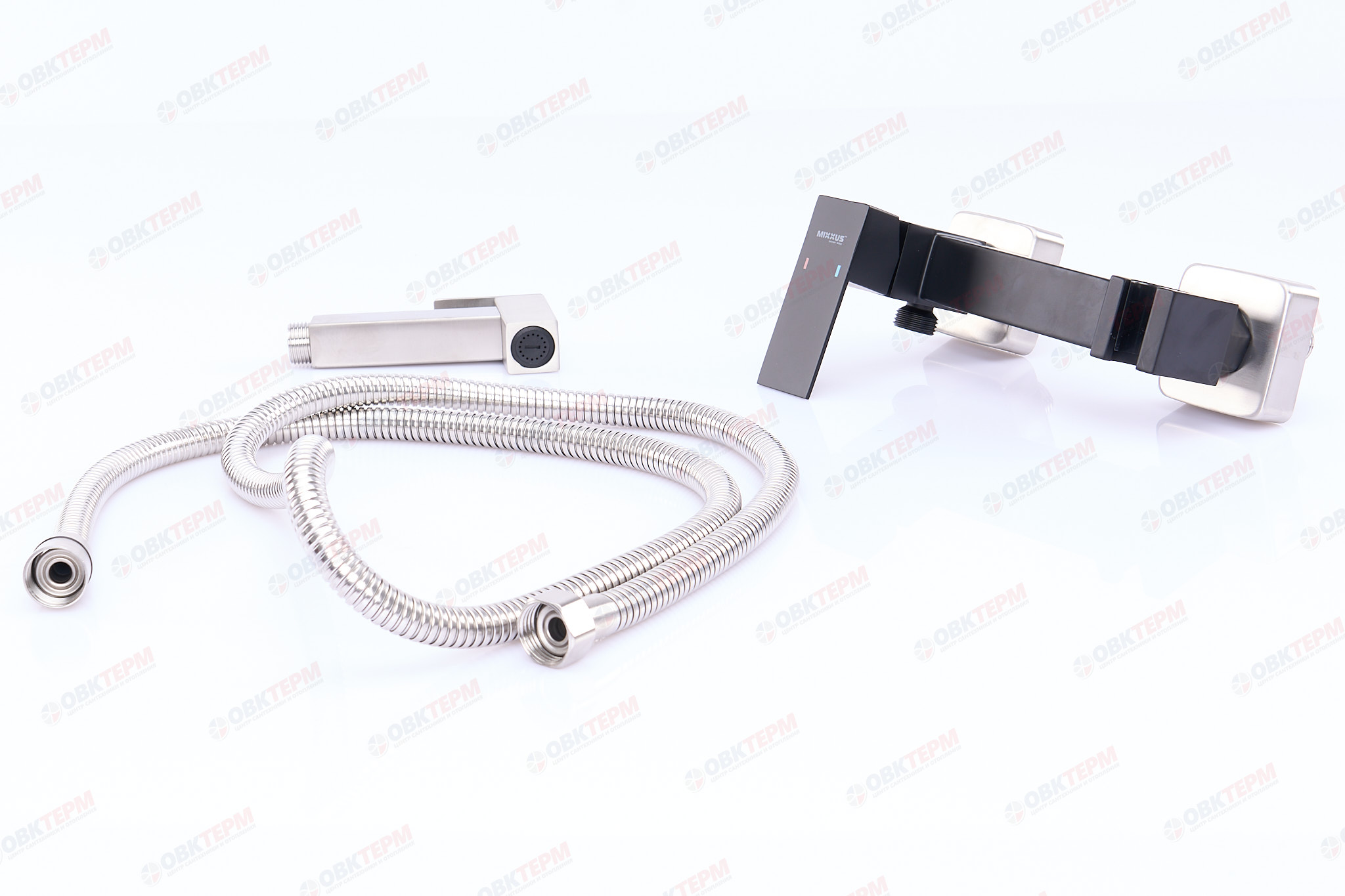 Смеситель с гигиеническим душем MIXXUS KUB-222 нерж/сталь (12 шт/ящ) - Изображение №4