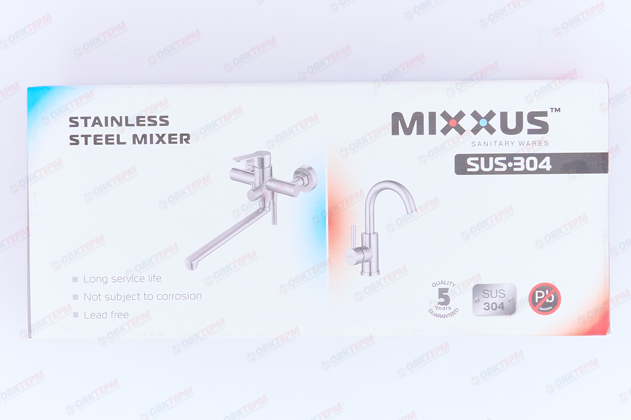 Смеситель с гигиеническим душем MIXXUS KUB-222 нерж/сталь (12 шт/ящ) - миниатюра №7