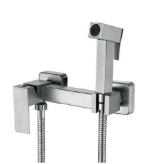 Смеситель с гигиеническим душем MIXXUS KUB-222 нерж/сталь (12 шт/ящ) - Изображение №2