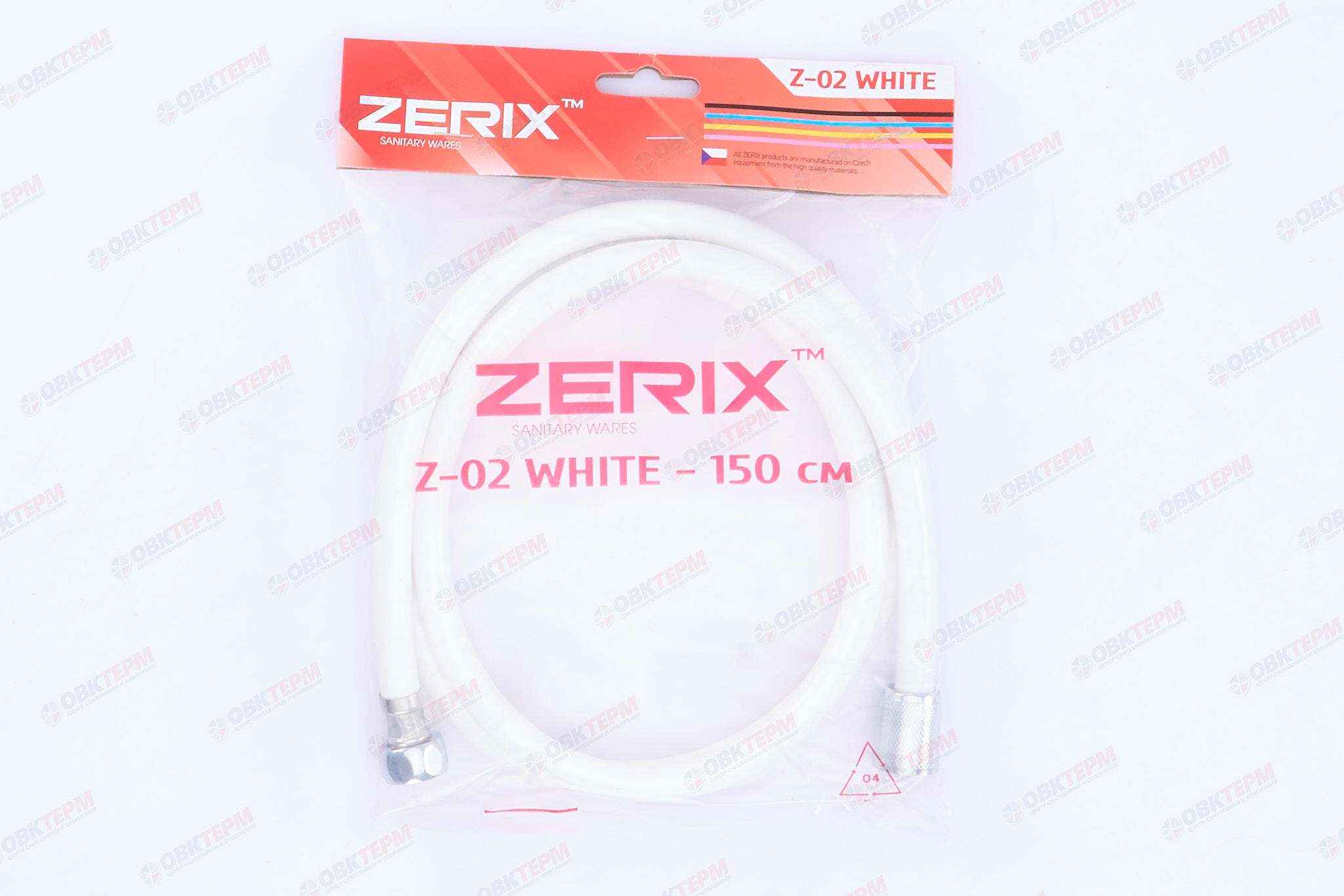Шланг д/душа ZERIX Chr.Z02 силиконовый 150 см WHITE (50 шт/ящ) - Изображение №4