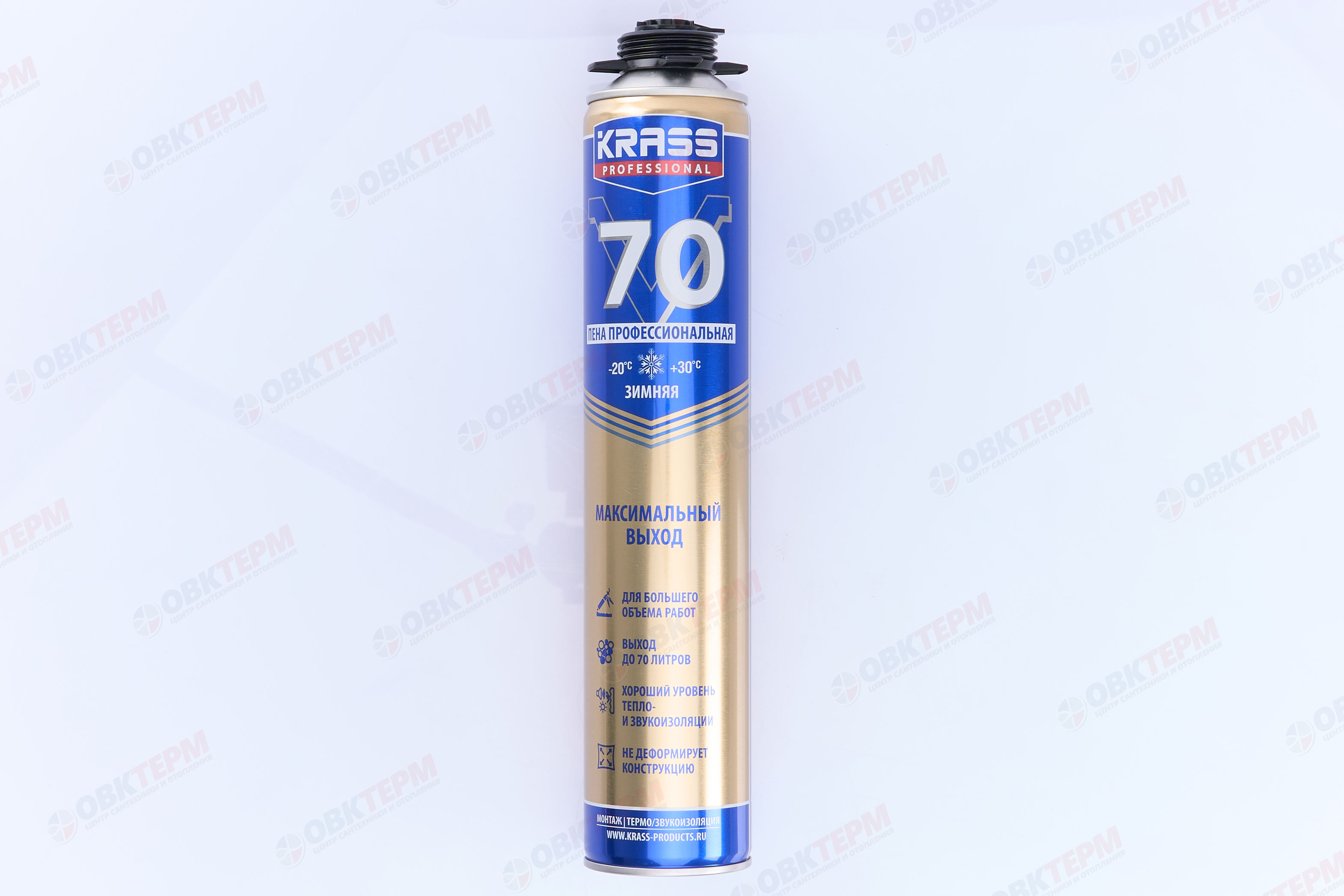 Пена монтажная Professional V70 зимняя под пистолет 0,89 л KRASS - Изображение №2