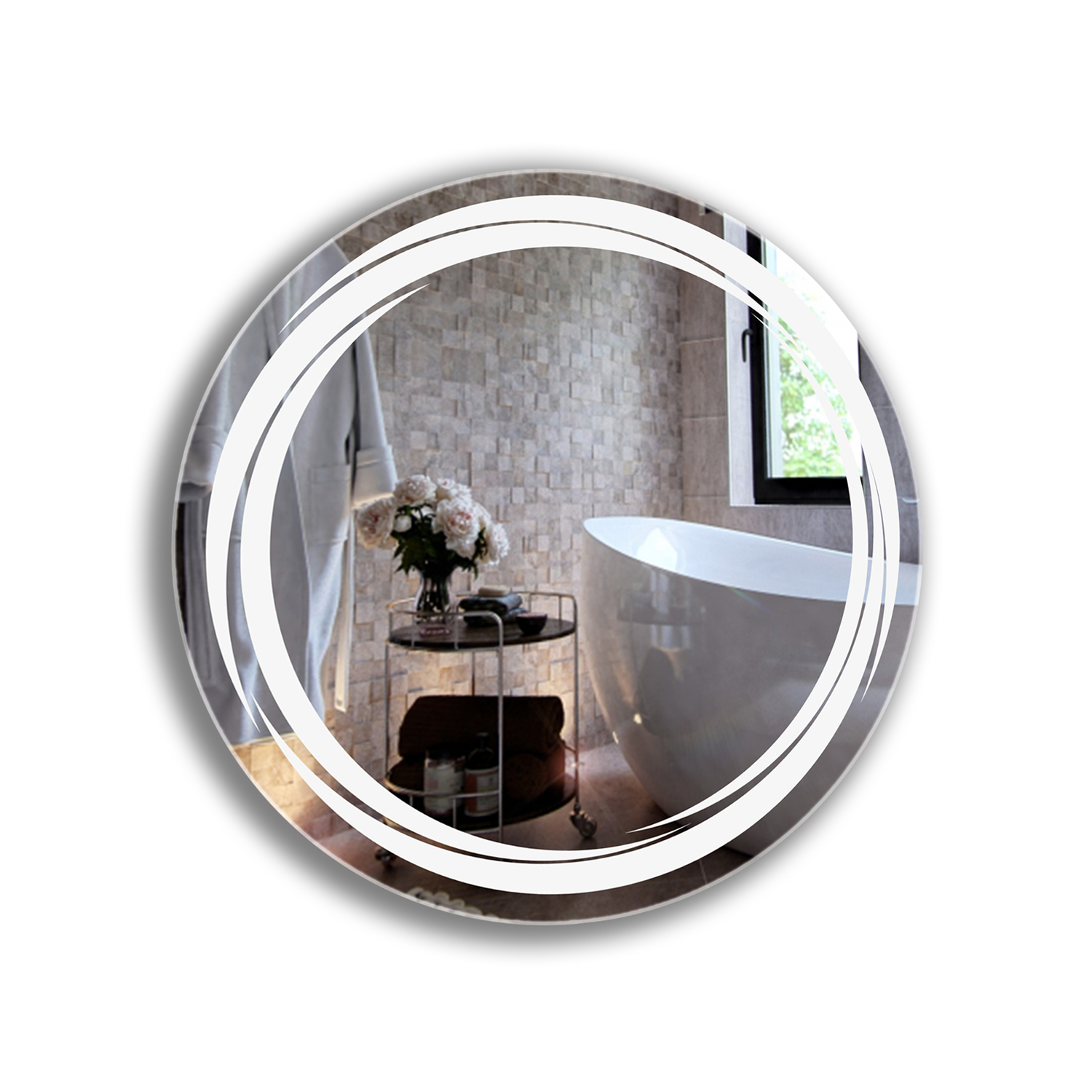 Зеркало  600  круглое, LED подсветка, с сенс. выкл. 9,6 Вт/м КЗСК - изображение №1