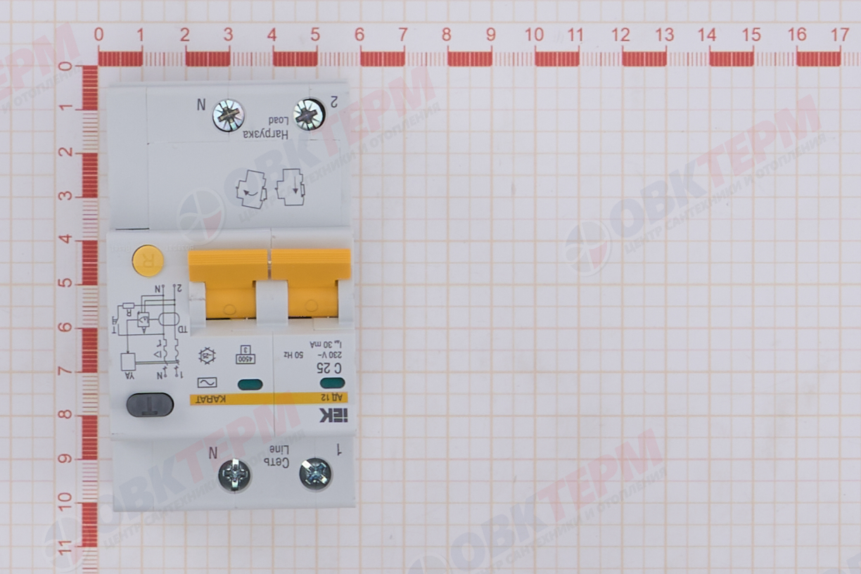 Выключатель дифференциального тока (УЗО) IEK 2п 25А 30мА тип AC ВД1-63 - миниатюра №10