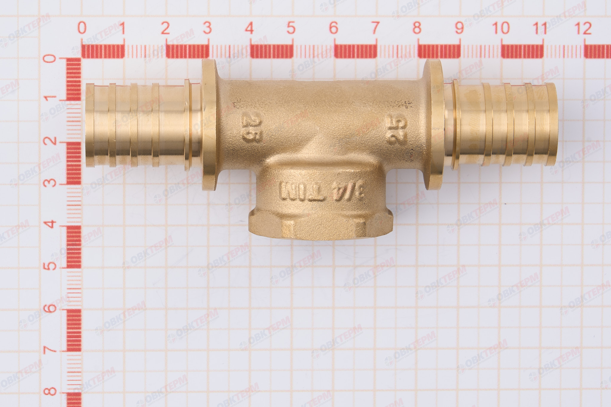 Тройник  аксиальный 25-3,5 х 3/4"в х 25-3,5       TIM         (64/8шт) - Изображение №5