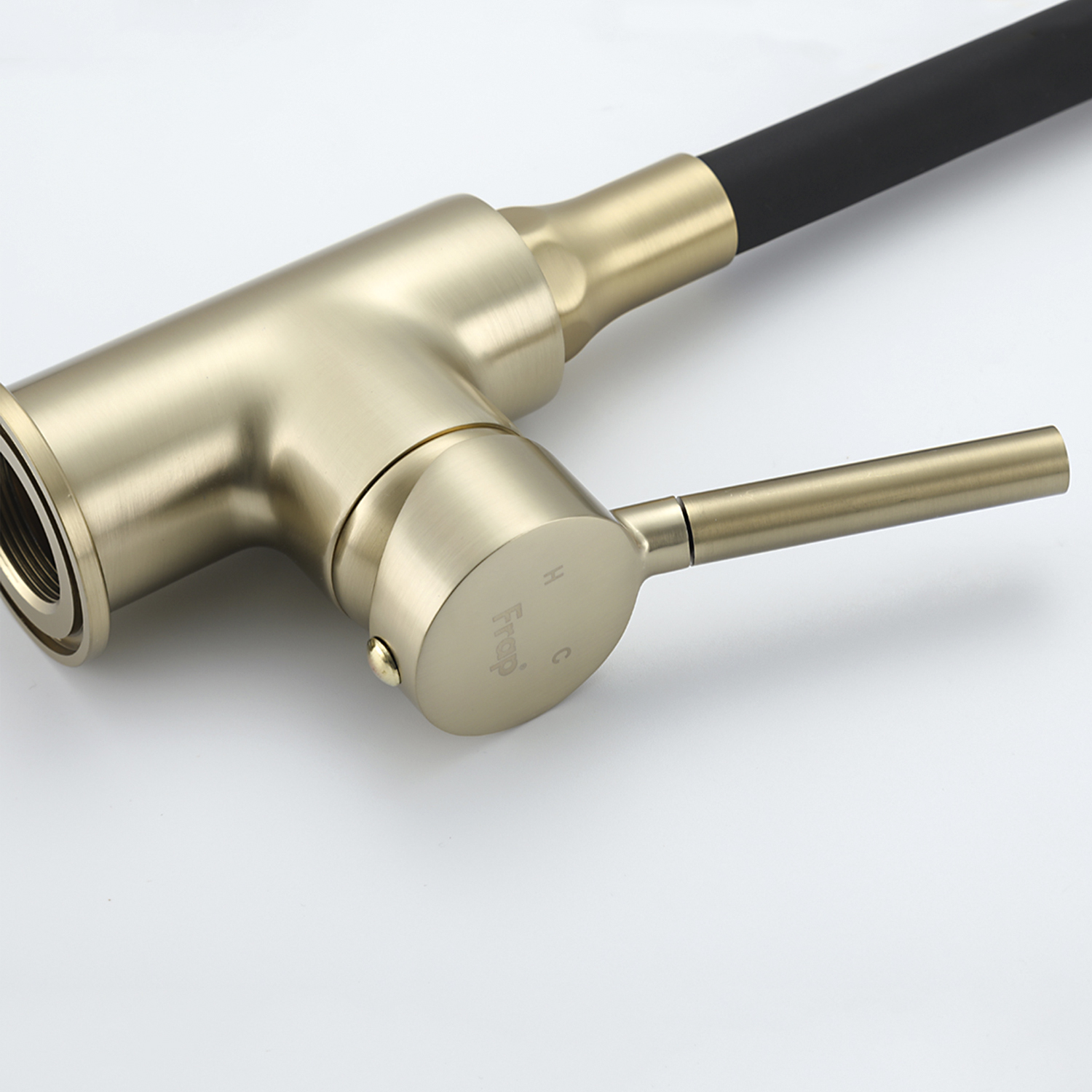 Смеситель д/кухни FRAP F4044-3 золото/черный /гибкий излив (Ø35, на гайке) - миниатюра №3