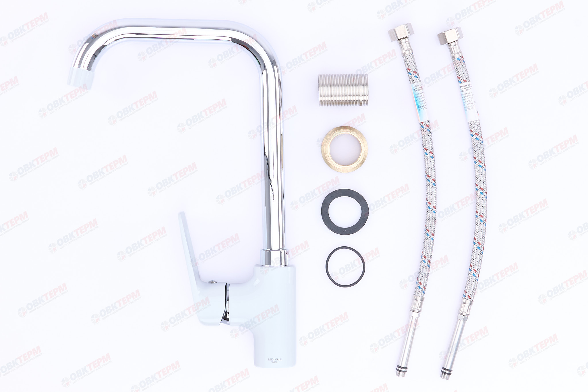 Смеситель д/кухни MIXXUS OREGON 014-G  ГАЙКА (WHITE) (10 шт/ящ) - миниатюра №3