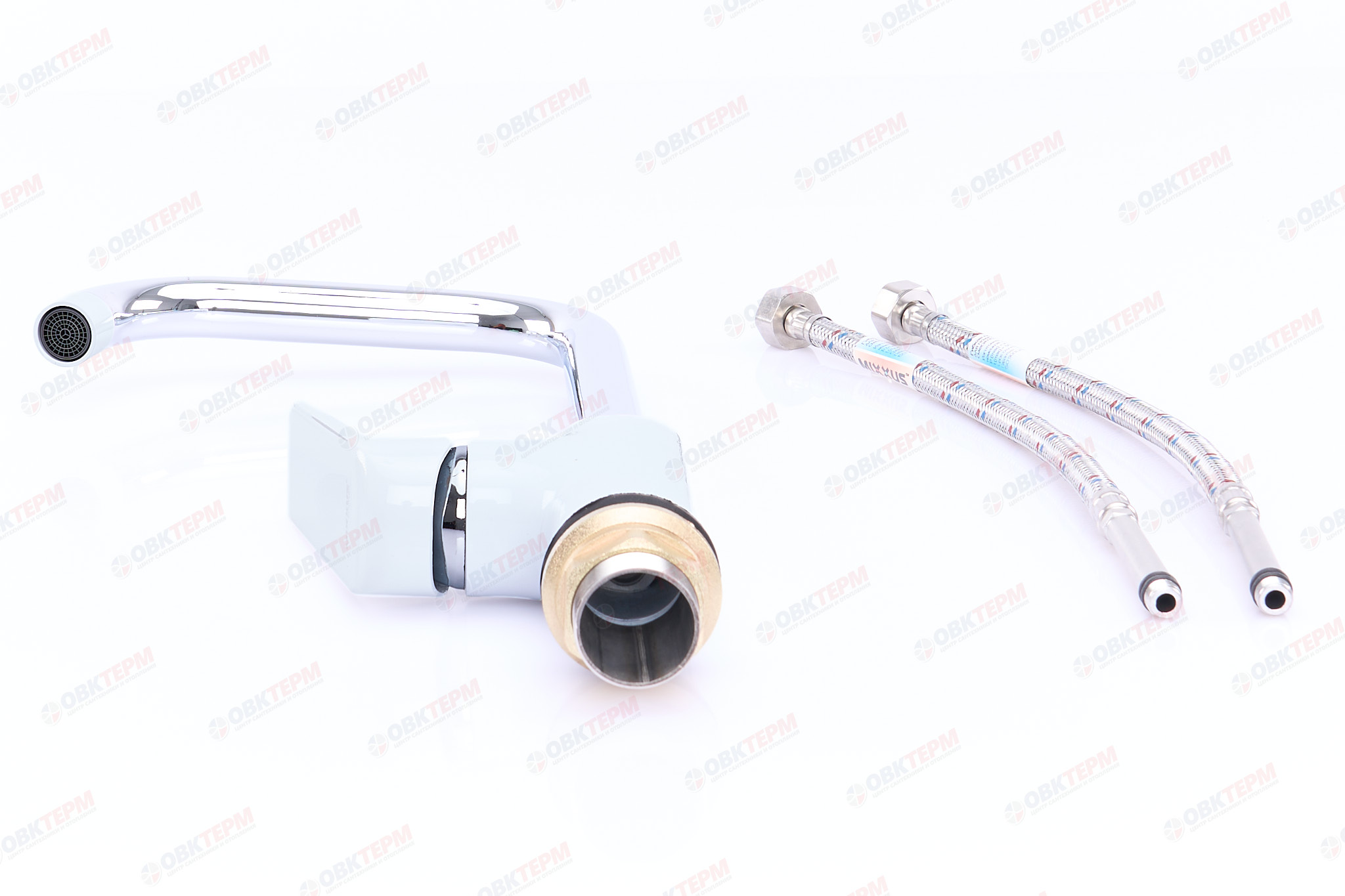 Смеситель д/кухни MIXXUS OREGON 014-G  ГАЙКА (WHITE) (10 шт/ящ) - миниатюра №4