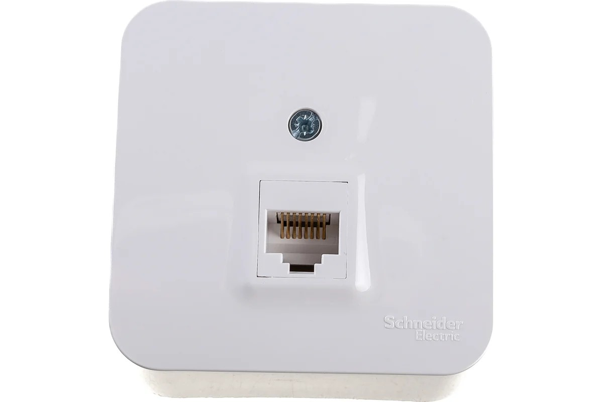 Розетка компьютерная 1-местная RJ45 кат.5E с изолир. пластиной бел. белый Blanca Systeme Electric - Изображение №1