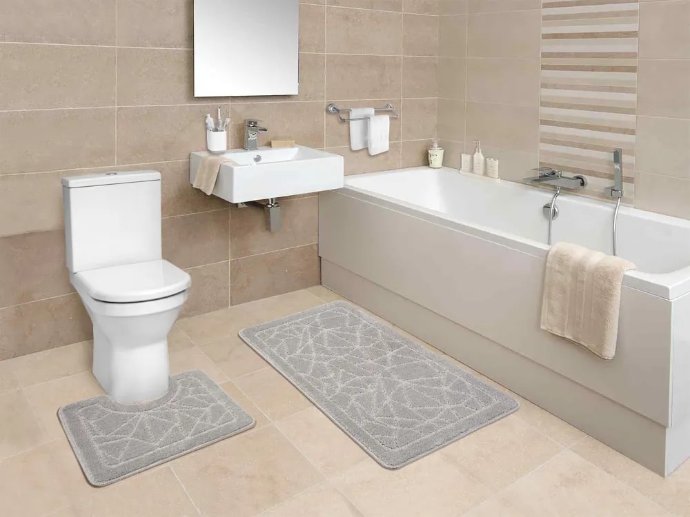 НАБОР КОВРИКОВ Д/В SHAHINTEX РР 60*100+60*50 003 СЕРЫЙ 50 - Изображение №2