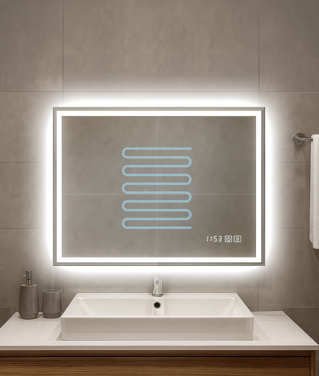 Зеркало  800х600 Forza с LED подсветкой,подогревом и моноблоком. Кайман Glassiko - Изображение №1